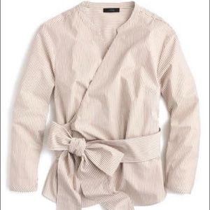 JCREW striped wrap top